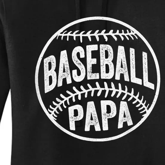 Baseball Papa Coach Father's Day Women's Pullover Hoodie