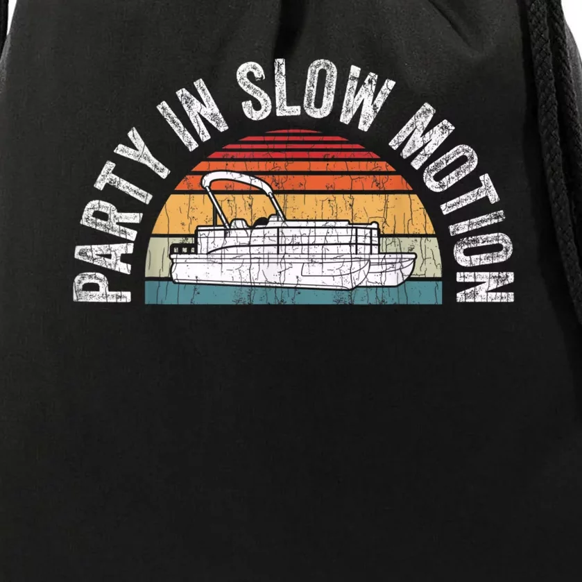 Best Pontoon Captain Boat Party In Slow Motion Drawstring Bag