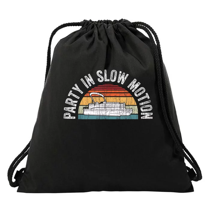 Best Pontoon Captain Boat Party In Slow Motion Drawstring Bag