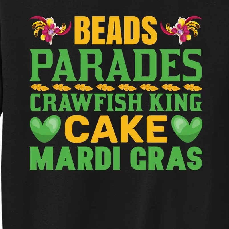 Beads Parades Crawfish King Cake Mardi Gras Sweatshirt