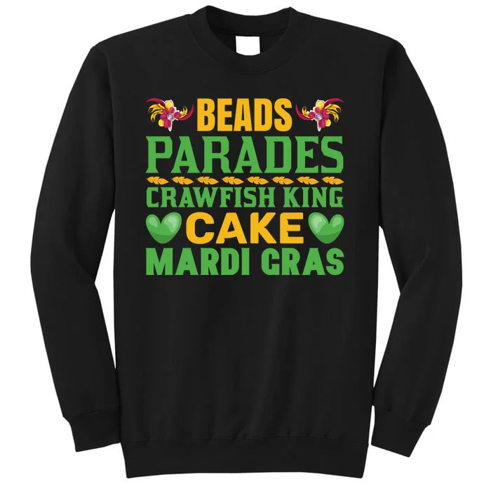 Beads Parades Crawfish King Cake Mardi Gras Sweatshirt