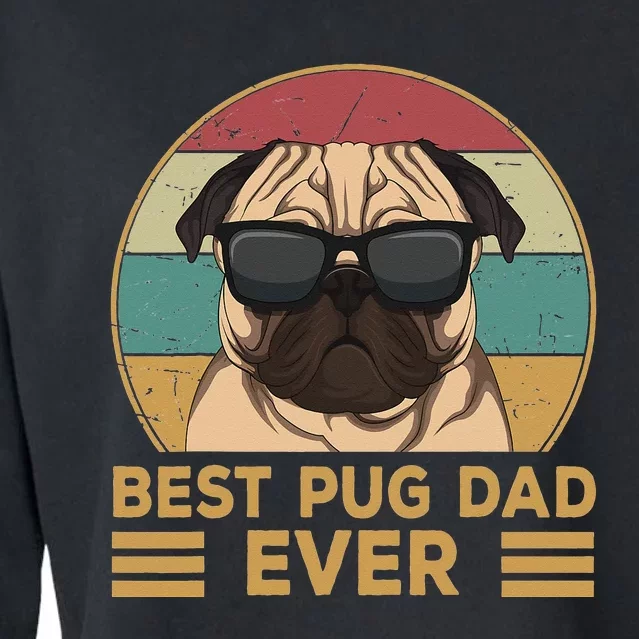 Best Pug Dad Ever Funny Pug Dog Gift Cropped Pullover Crew