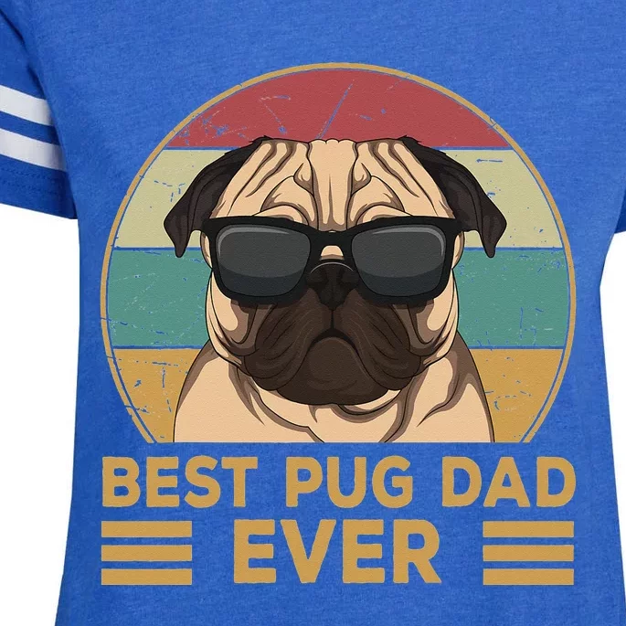 Best Pug Dad Ever Funny Pug Dog Gift Enza Ladies Jersey Football T-Shirt