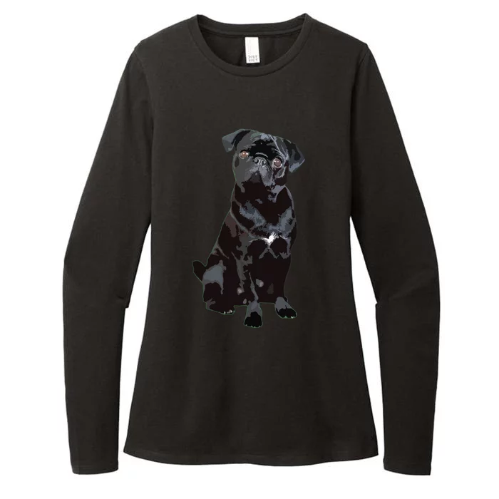 Black Pug Dog For Dog Mom Dad Funny Cute Black Pug Womens CVC Long Sleeve Shirt