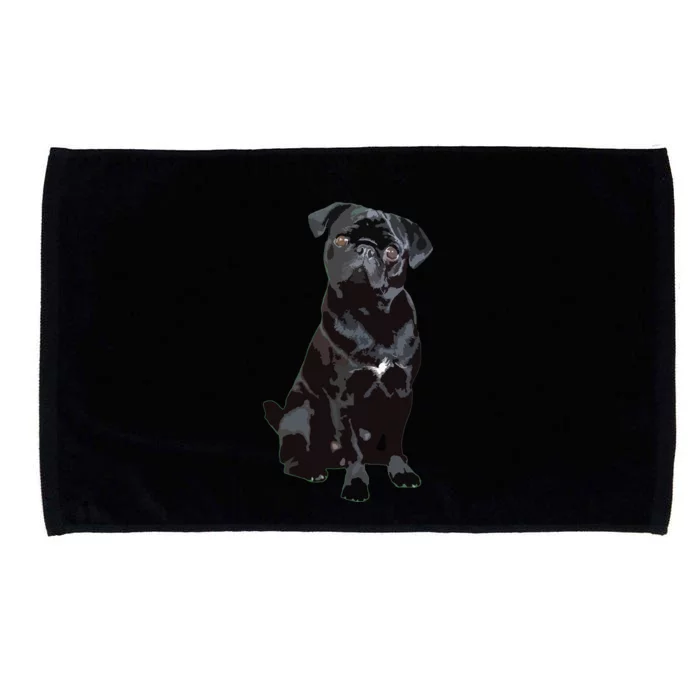 Black Pug Dog For Dog Mom Dad Funny Cute Black Pug Microfiber Hand Towel