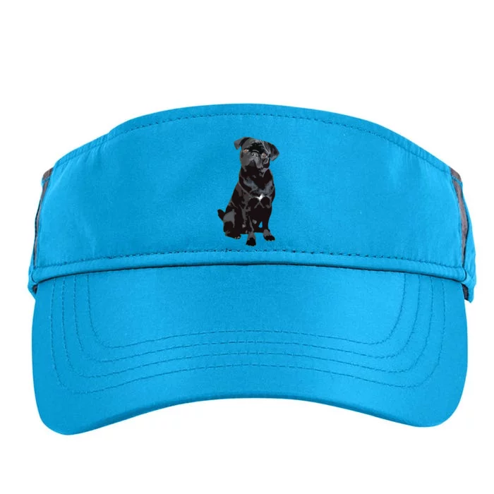 Black Pug Dog For Dog Mom Dad Funny Cute Black Pug Adult Drive Performance Visor