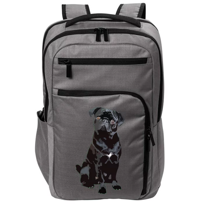 Black Pug Dog For Dog Mom Dad Funny Cute Black Pug Impact Tech Backpack