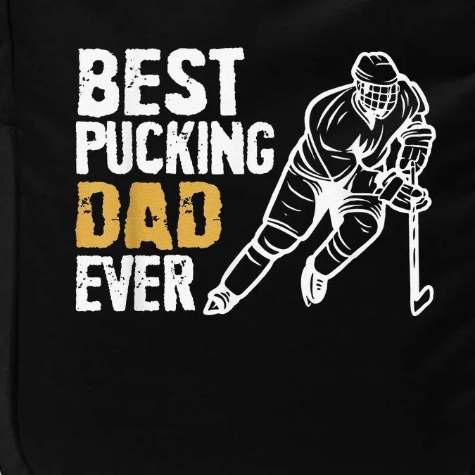 Best Pucking Dad Ever Retro Ice Hockey Coach Impact Tech Backpack