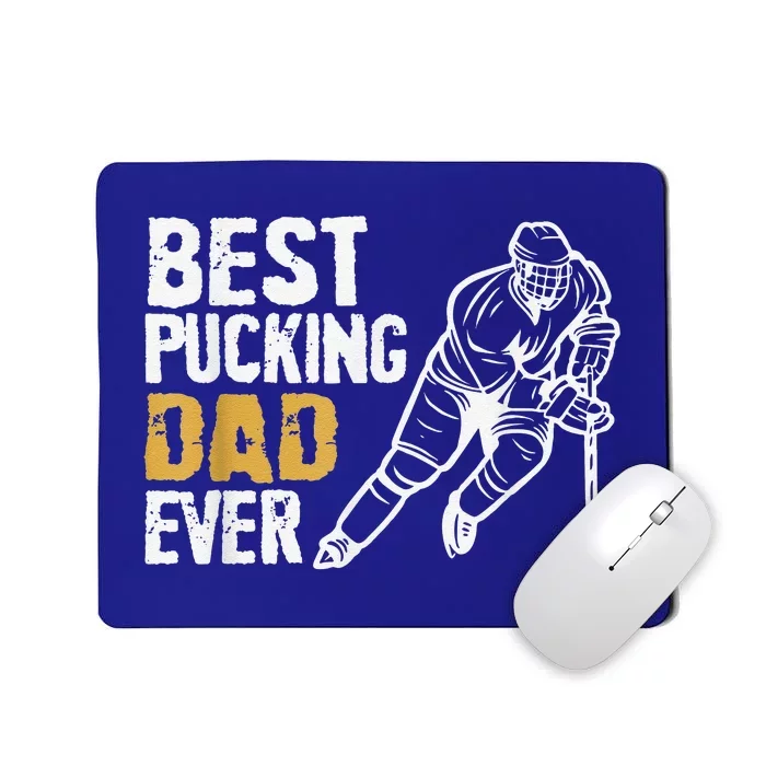 Best Pucking Dad Ever Retro Ice Hockey Coach Mousepad