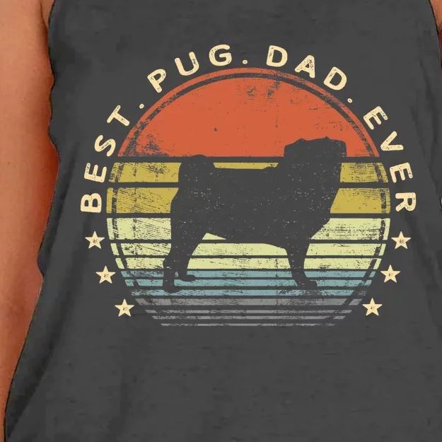 Best Pug Dad Ever Dog Lover Gifts Pug Pet Owner Pappy Daddy Women's Knotted Racerback Tank