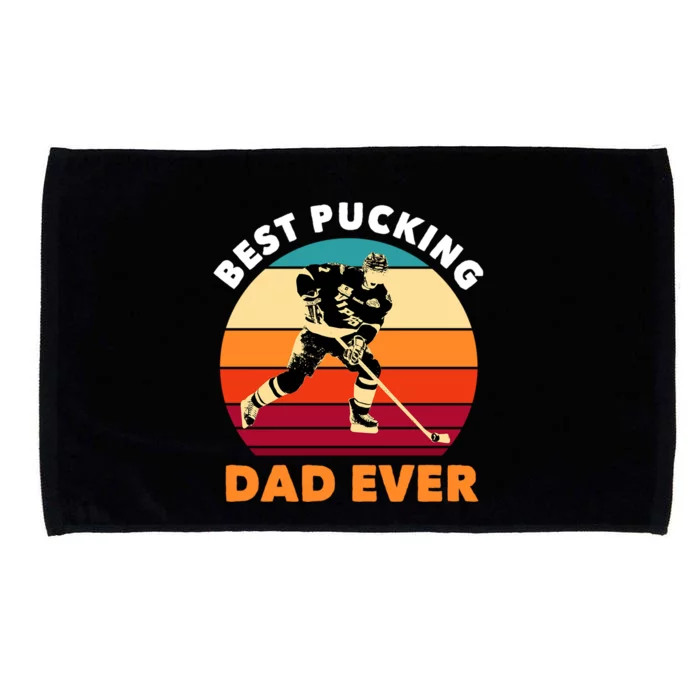 Best Pucking Dad Ever Cool Usa Ice Hockey Sports Player Gift Microfiber Hand Towel