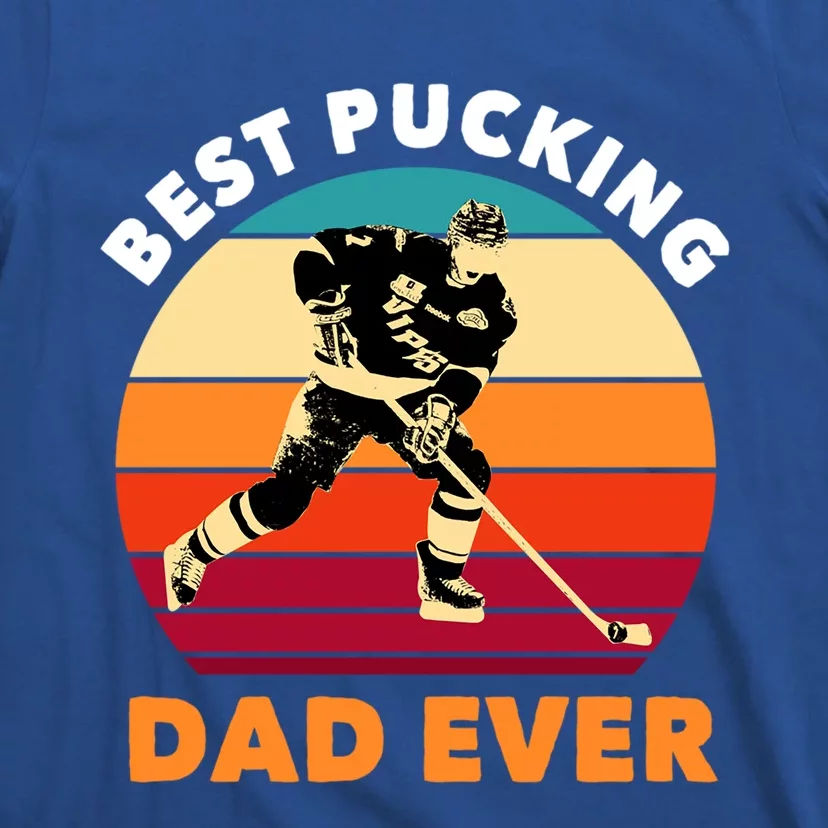 Best Pucking Dad Ever Cool Usa Ice Hockey Sports Player Gift T-Shirt