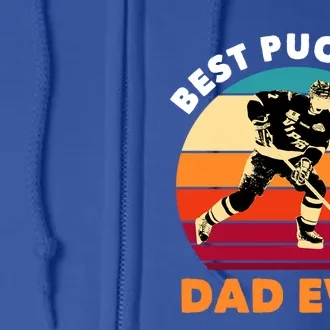 Best Pucking Dad Ever Cool Usa Ice Hockey Sports Player Gift Full Zip Hoodie