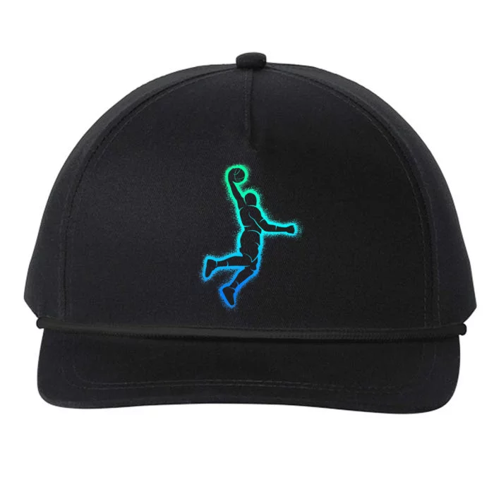 Basketball Player Dunking Basketball Snapback Five-Panel Rope Hat