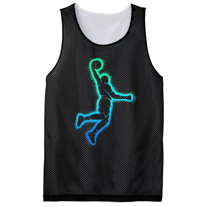 Basketball Player Dunking Basketball Mesh Reversible Basketball Jersey Tank