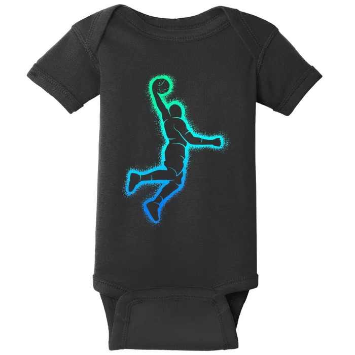 Basketball Player Dunking Basketball Baby Bodysuit