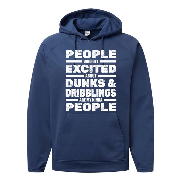 Basketball Player Dunks Dribblings Funny Gift Streetball Basketball Gift Performance Fleece Hoodie