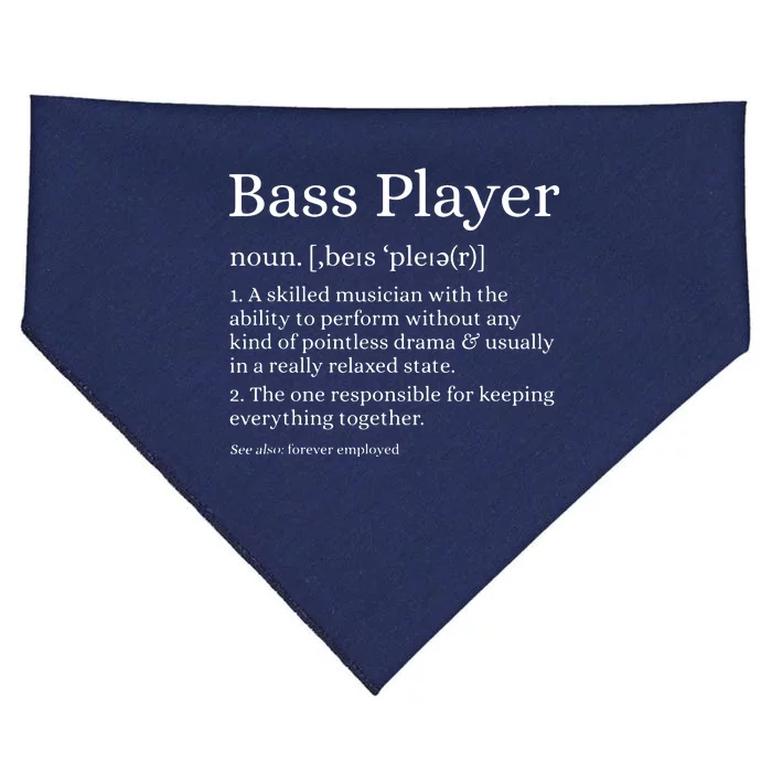 Bass Player Definition Bassist Gift For Musicians USA-Made Doggie Bandana