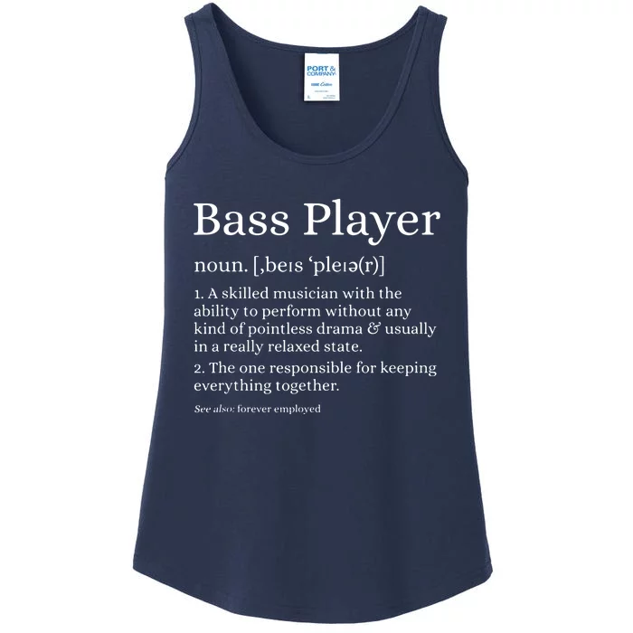 Bass Player Definition Bassist Gift For Musicians Ladies Essential Tank