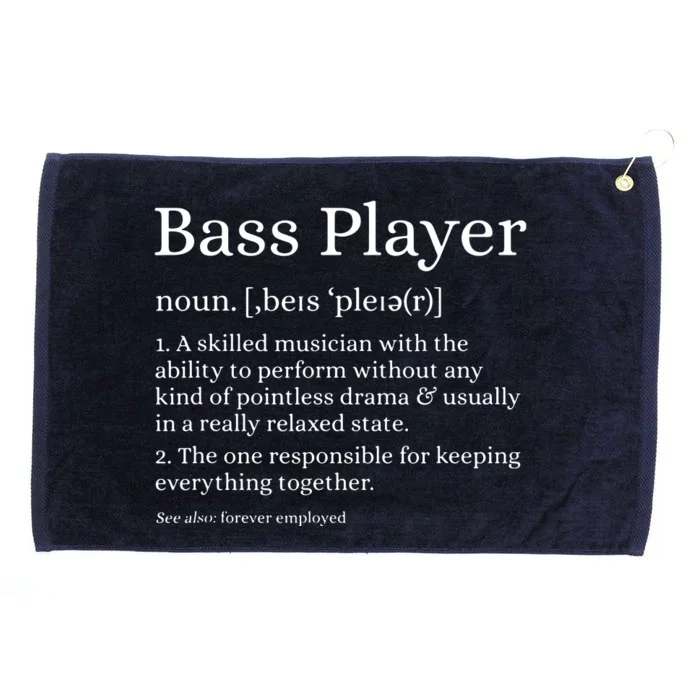 Bass Player Definition Bassist Gift For Musicians Grommeted Golf Towel