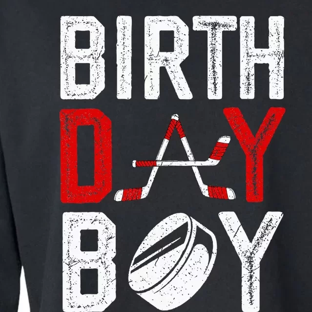 Birthday Party Decorations Hockey Winter Sports Fans Cropped Pullover Crew