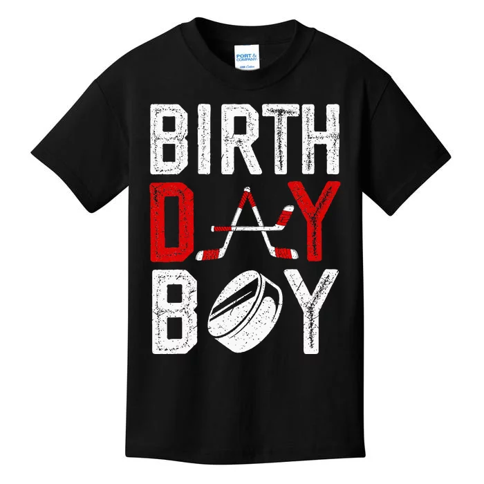 Birthday Party Decorations Hockey Winter Sports Fans Kids T-Shirt