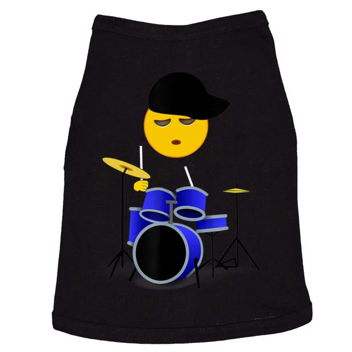 Boy Playing Drums Drummer Funny Emoticon Doggie Tank