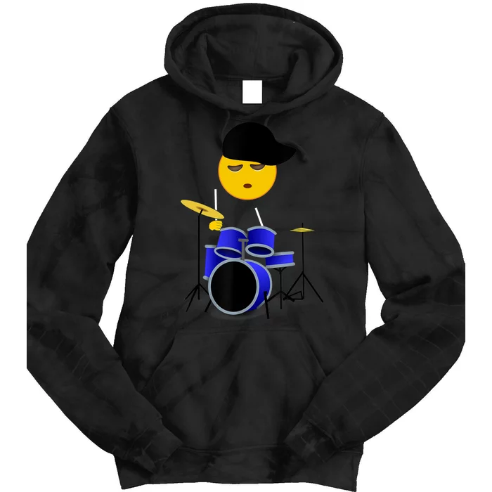 Boy Playing Drums Drummer Funny Emoticon Tie Dye Hoodie