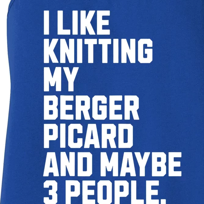 Berger Picard Dog Owner Knitting Lover Funny Knitter Women's Racerback Tank