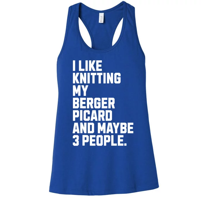 Berger Picard Dog Owner Knitting Lover Funny Knitter Women's Racerback Tank