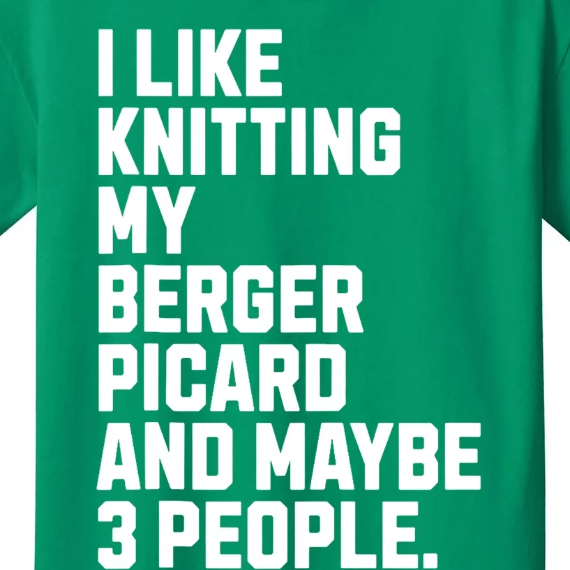 Berger Picard Dog Owner Knitting Lover Funny Knitter Kids T-Shirt