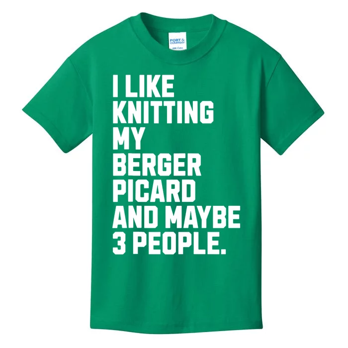 Berger Picard Dog Owner Knitting Lover Funny Knitter Kids T-Shirt