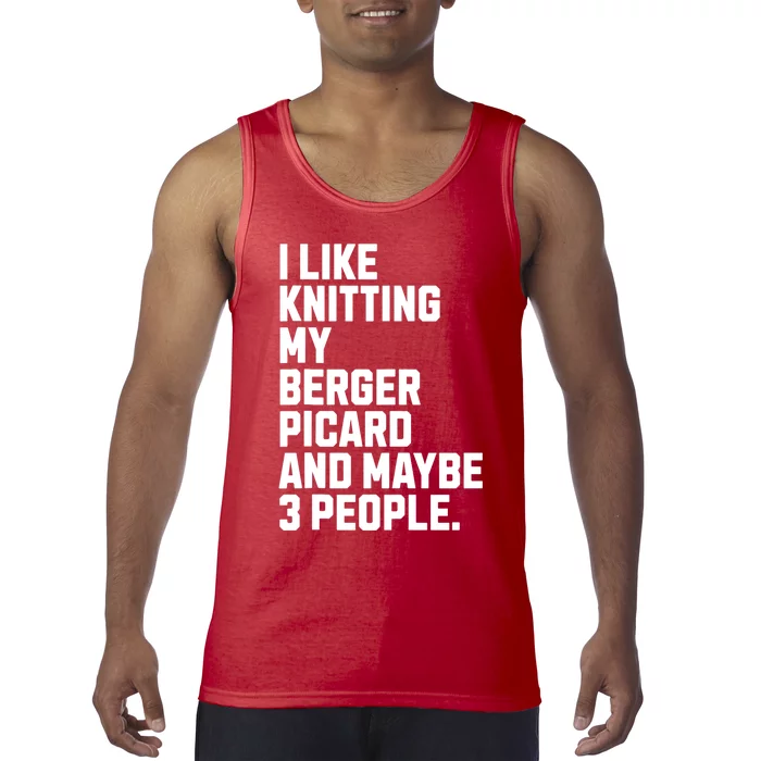 Berger Picard Dog Owner Knitting Lover Funny Knitter Tank Top