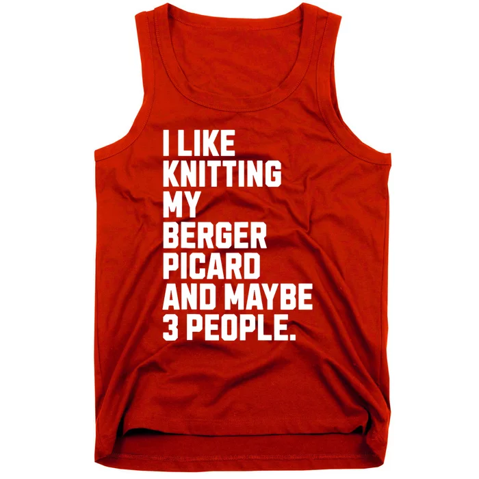 Berger Picard Dog Owner Knitting Lover Funny Knitter Tank Top