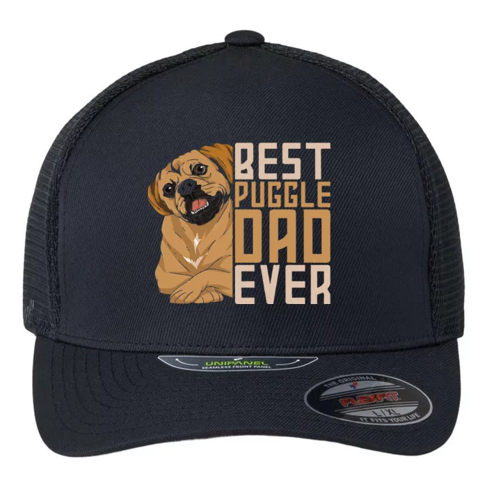 Best Puggle Dad Ever Cute Animal Dog Owner Puggle Flexfit Unipanel Trucker Cap