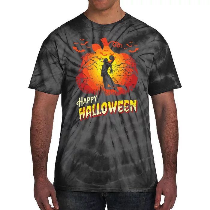 Basketball Player Dunk Silhouette Halloween Basketball Fan Tie-Dye T-Shirt