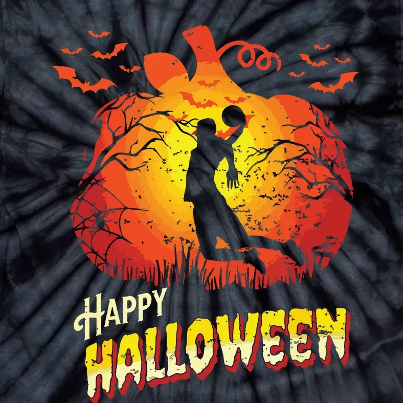 Basketball Player Dunk Silhouette Halloween Basketball Fan Tie-Dye T-Shirt