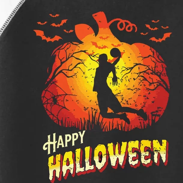 Basketball Player Dunk Silhouette Halloween Basketball Fan Toddler Fine Jersey T-Shirt