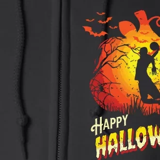 Basketball Player Dunk Silhouette Halloween Basketball Fan Full Zip Hoodie