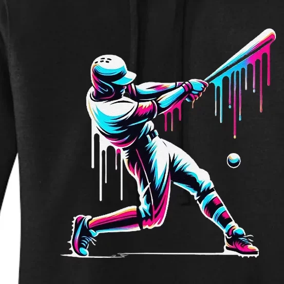 Baseball Player Drip Gift Women's Pullover Hoodie