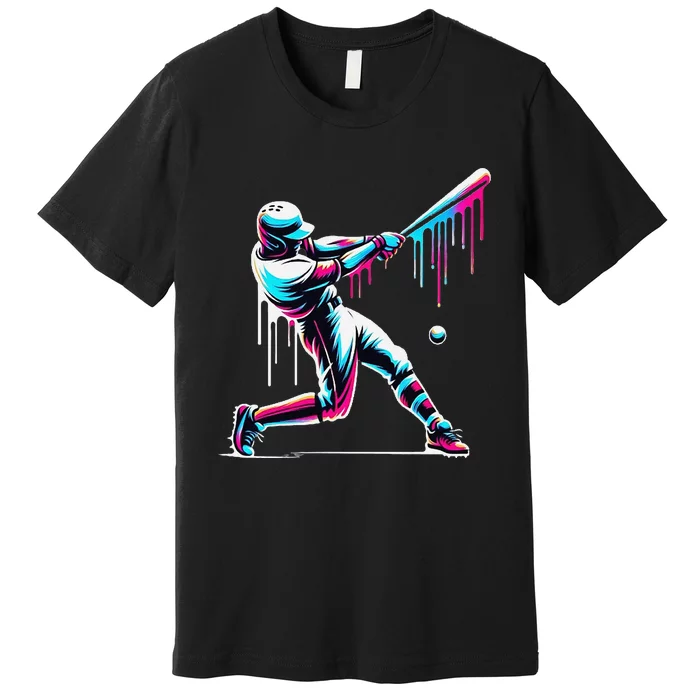 Baseball Player Drip Gift Premium T-Shirt