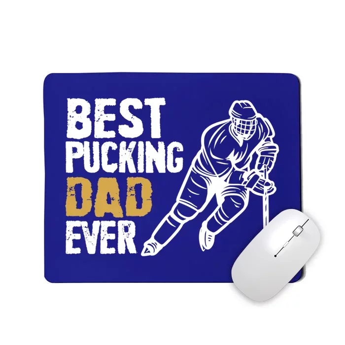 Best Pucking Dad Ever Retro Ice Hockey Coach On Father's Day Gift Mousepad