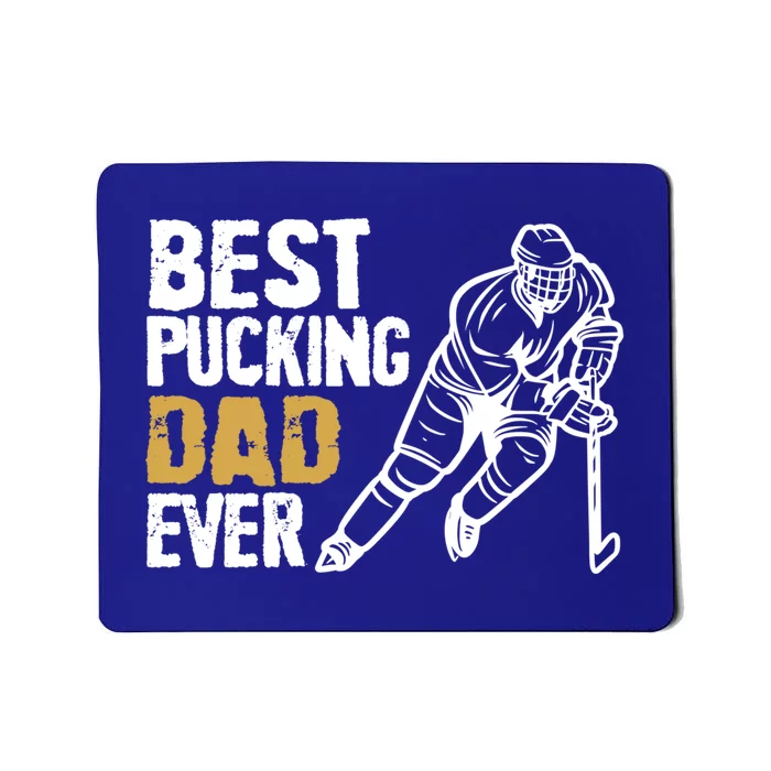 Best Pucking Dad Ever Retro Ice Hockey Coach On Father's Day Gift Mousepad