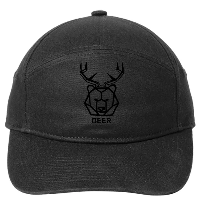 Bear plus Deer Equals Beer Hunting Animal Beer Drinking 7-Panel Snapback Hat