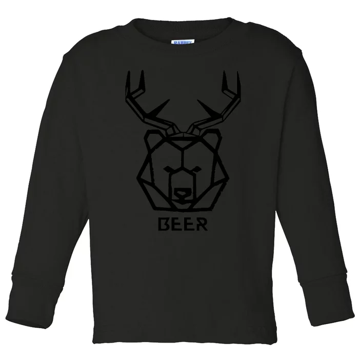 Bear plus Deer Equals Beer Hunting Animal Beer Drinking Toddler Long Sleeve Shirt