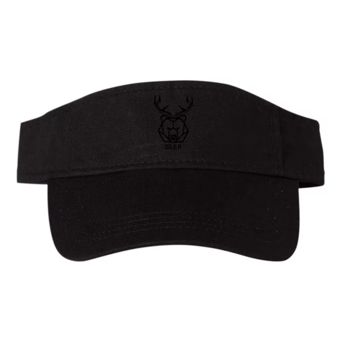 Bear plus Deer Equals Beer Hunting Animal Beer Drinking Valucap Bio-Washed Visor