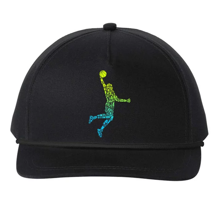 Basketball Players Dunking Snapback Five-Panel Rope Hat