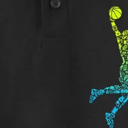 Basketball Players Dunking Dry Zone Grid Performance Polo