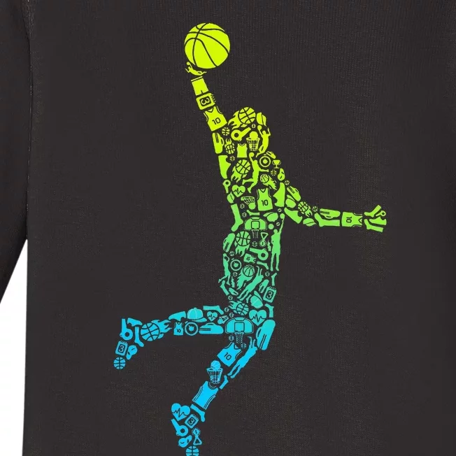 Basketball Players Dunking Baby Long Sleeve Bodysuit