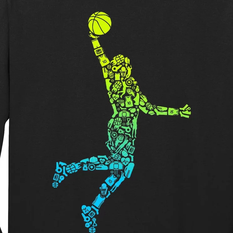 Basketball Players Dunking Tall Long Sleeve T-Shirt